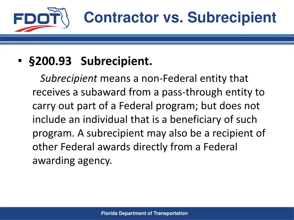 contractor vs subrecipient 1