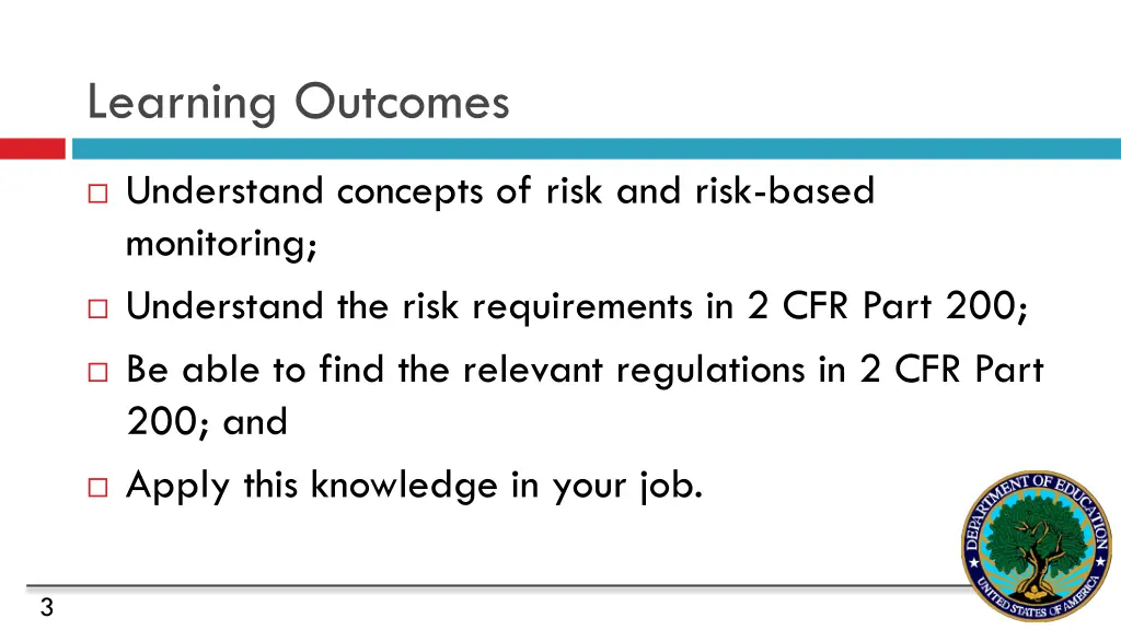 learning outcomes