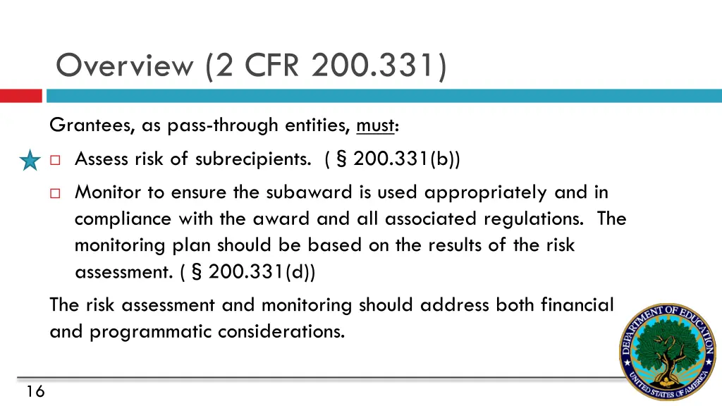 overview 2 cfr 200 331