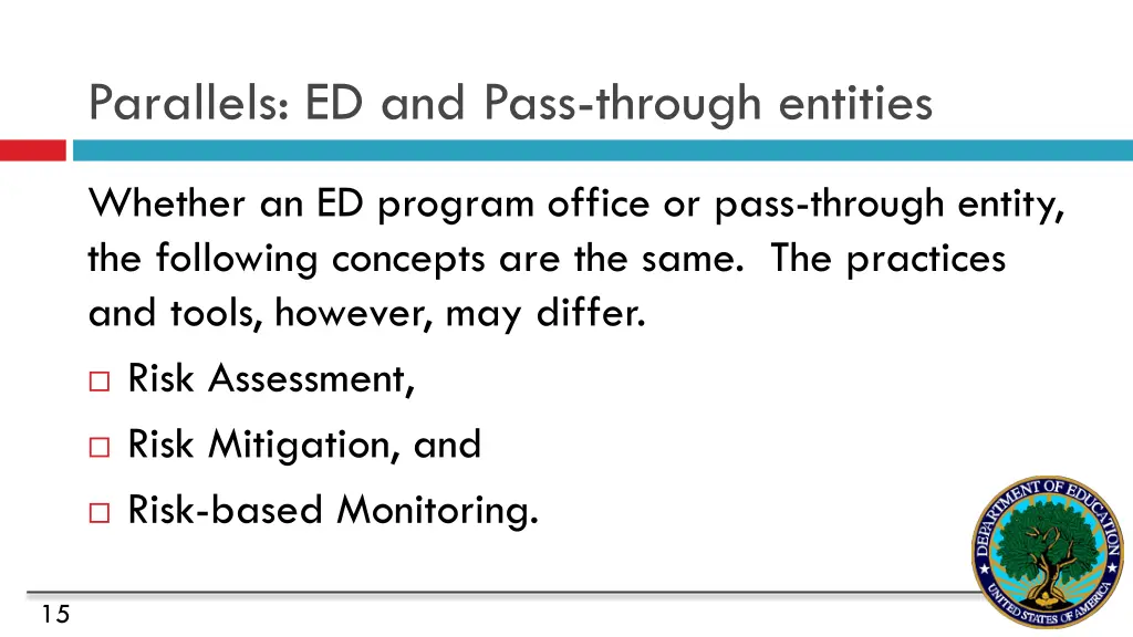 parallels ed and pass through entities