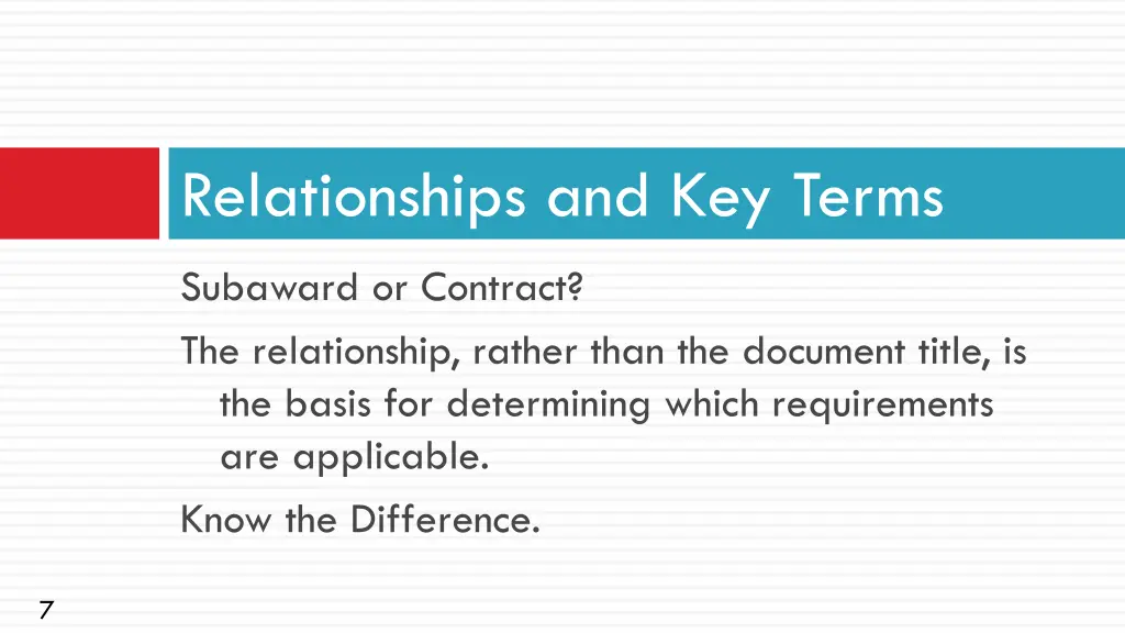 relationships and key terms