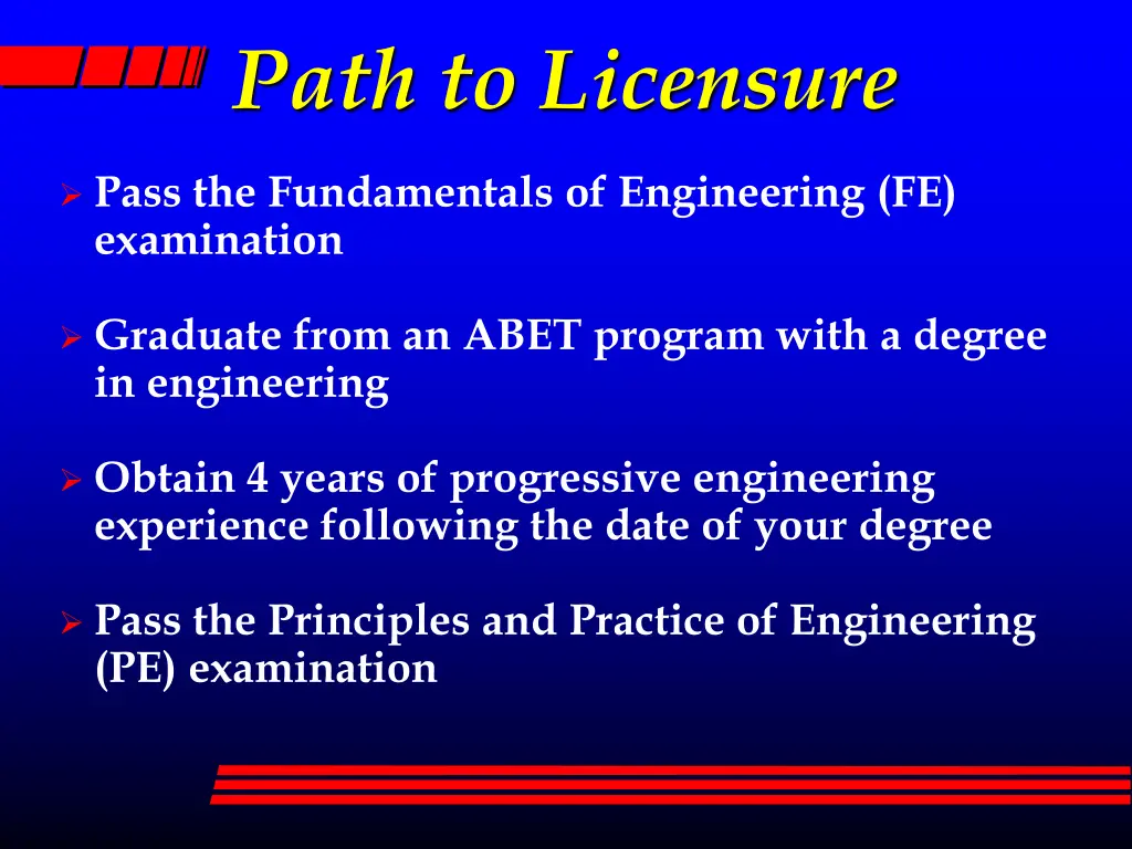 path to licensure