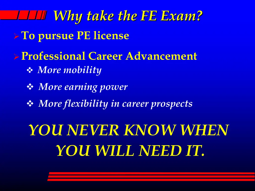 why take the fe exam