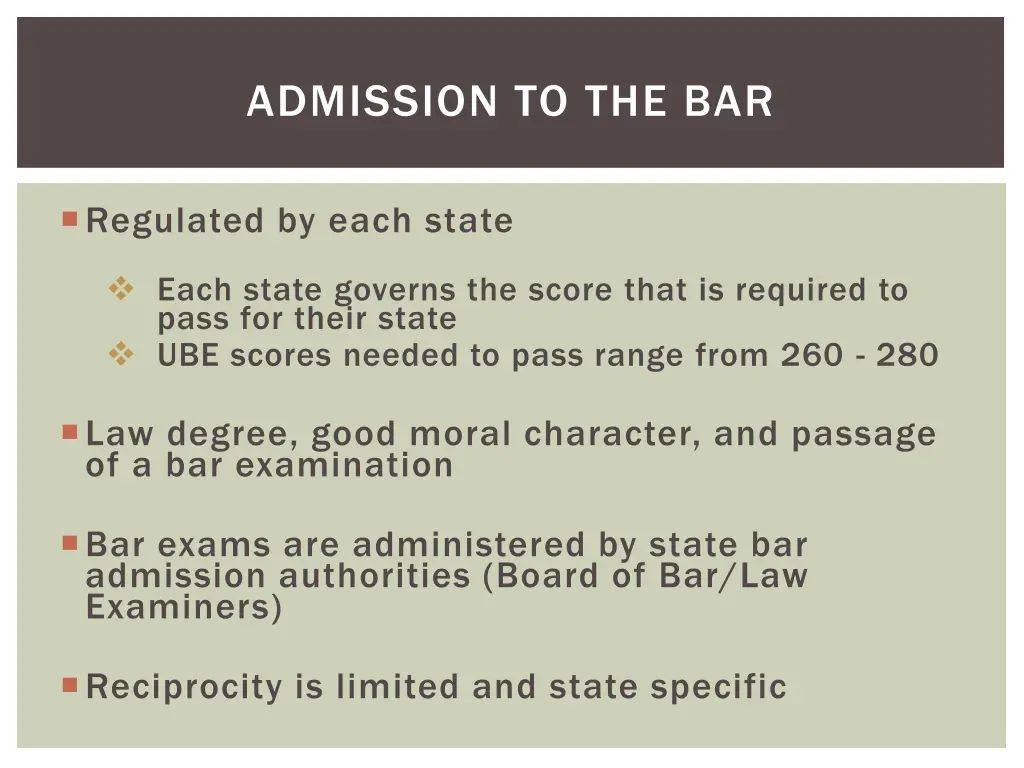 admission to the bar