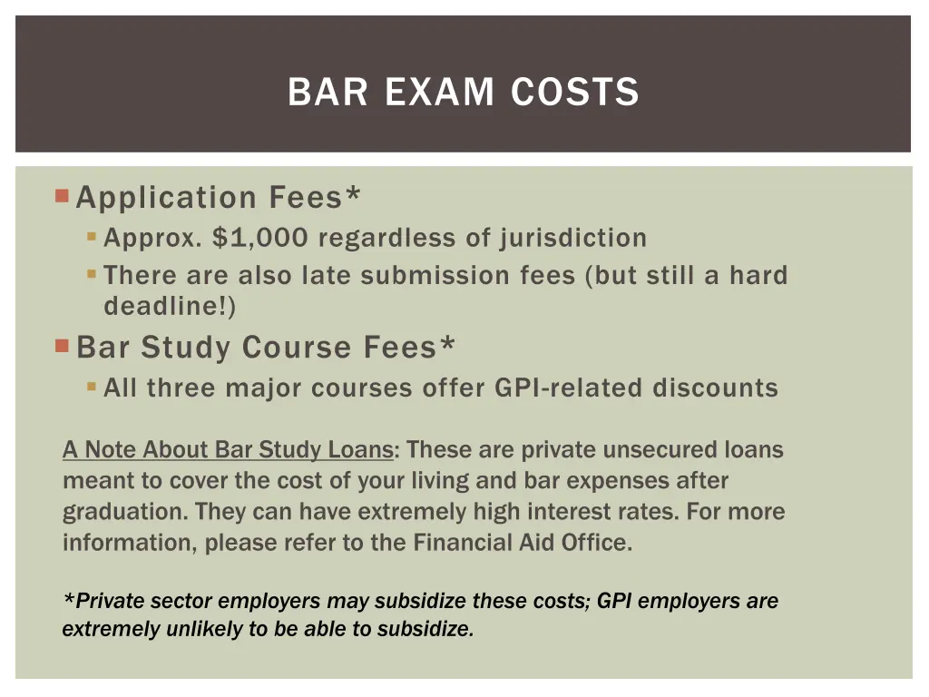 bar exam costs