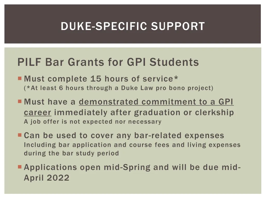 duke specific support