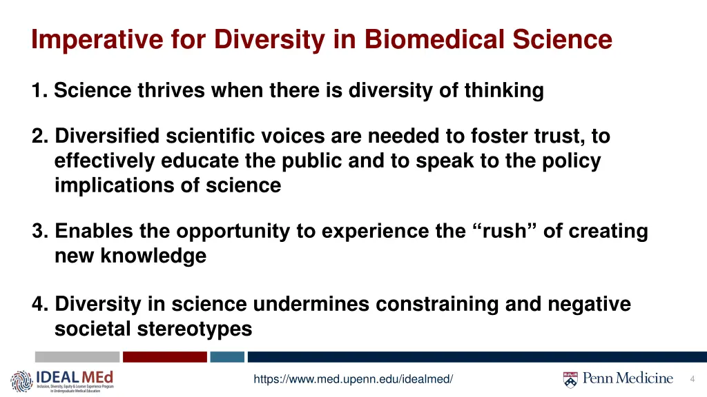 imperative for diversity in biomedical science