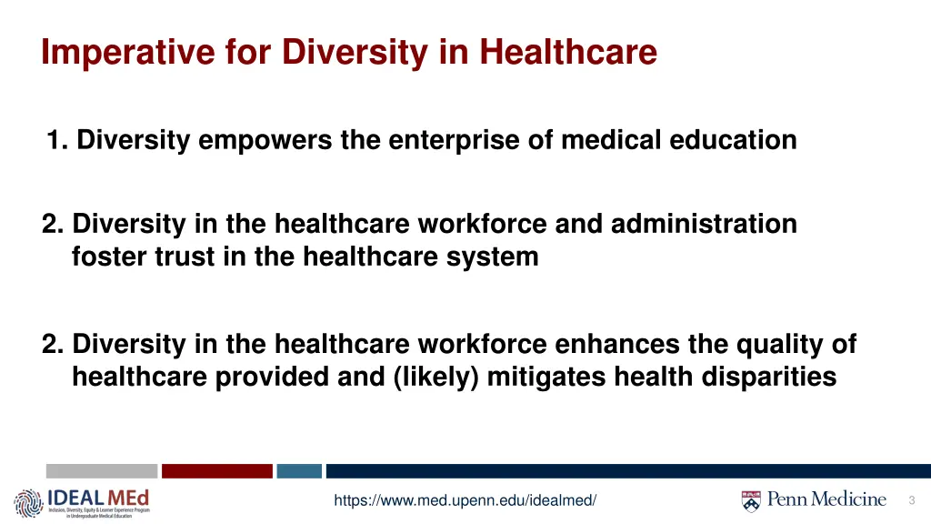 imperative for diversity in healthcare