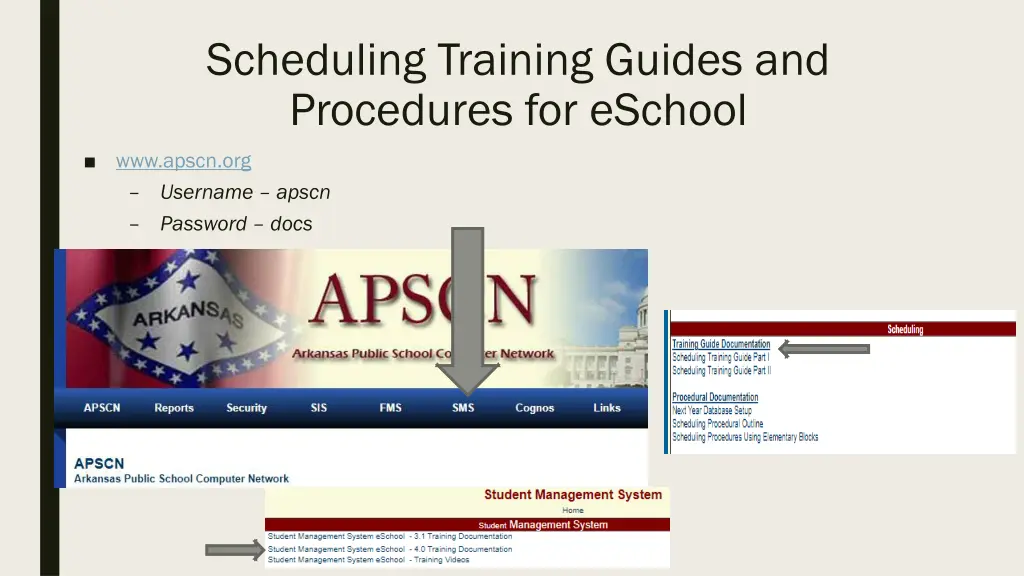 scheduling training guides and procedures