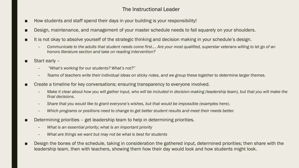 the instructional leader