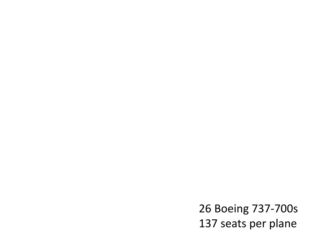 26 boeing 737 700s 137 seats per plane