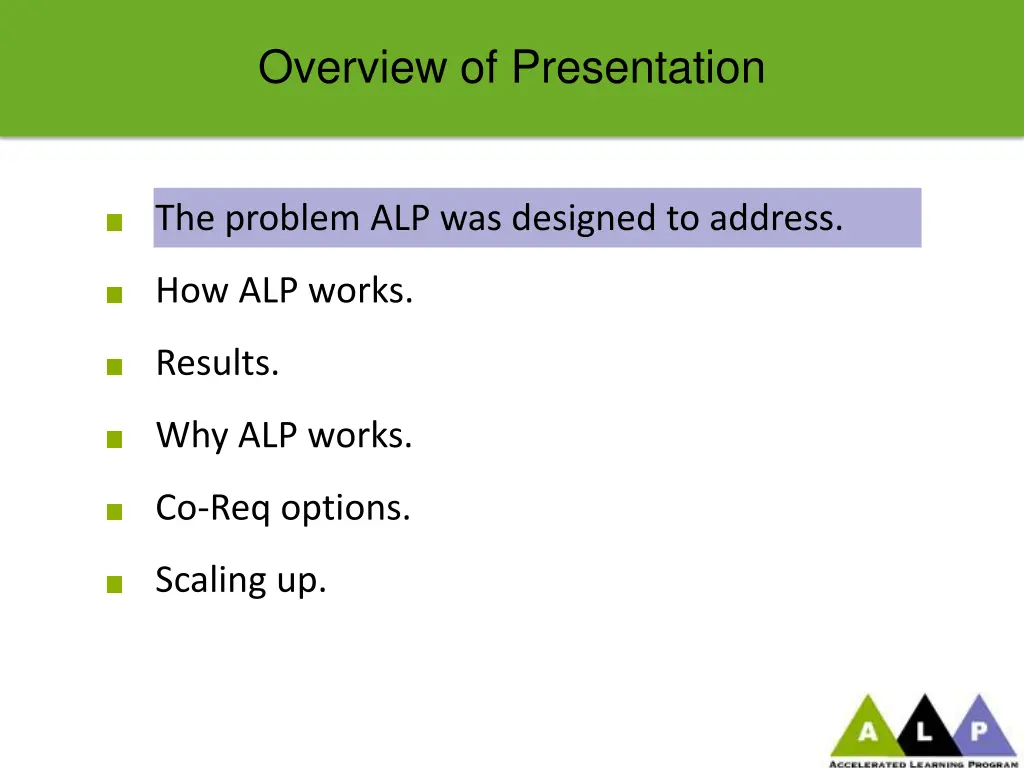 overview of presentation 1