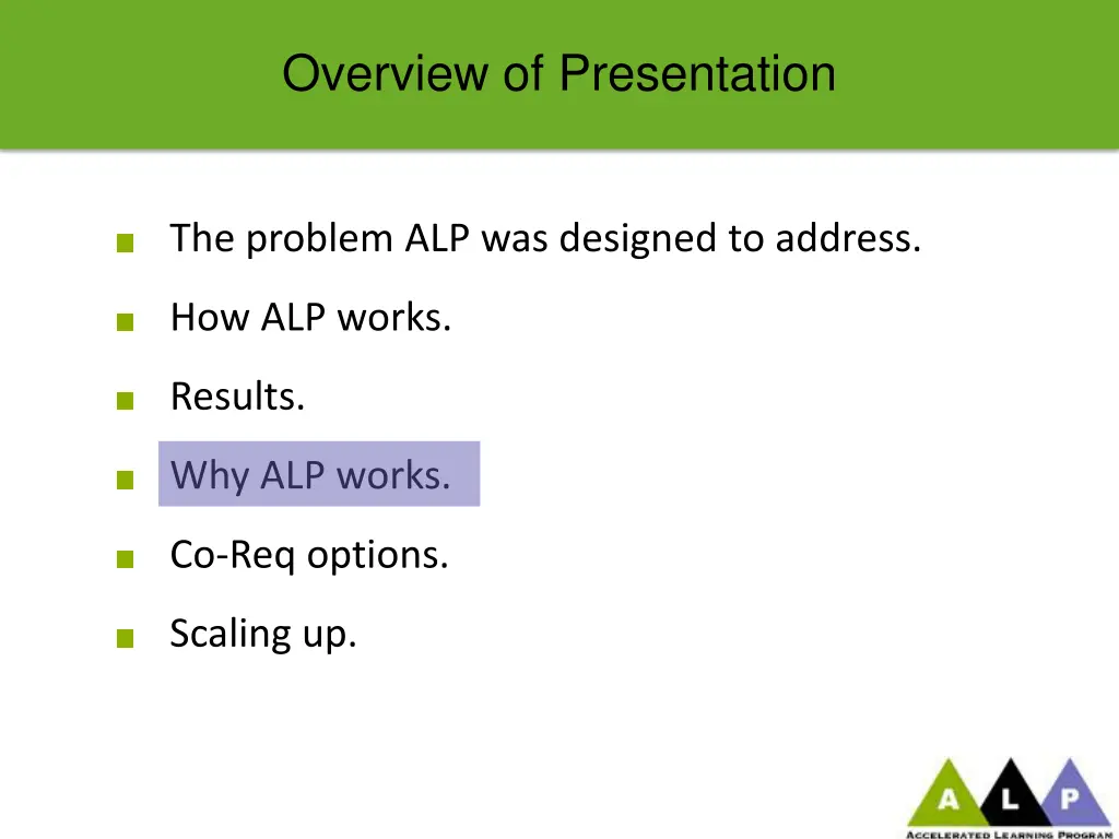 overview of presentation 4