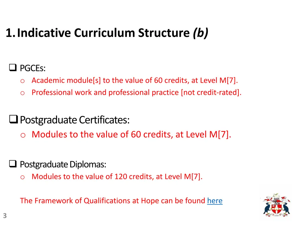 1 indicative curriculum structure b