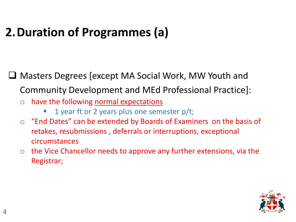 2 duration of programmes a