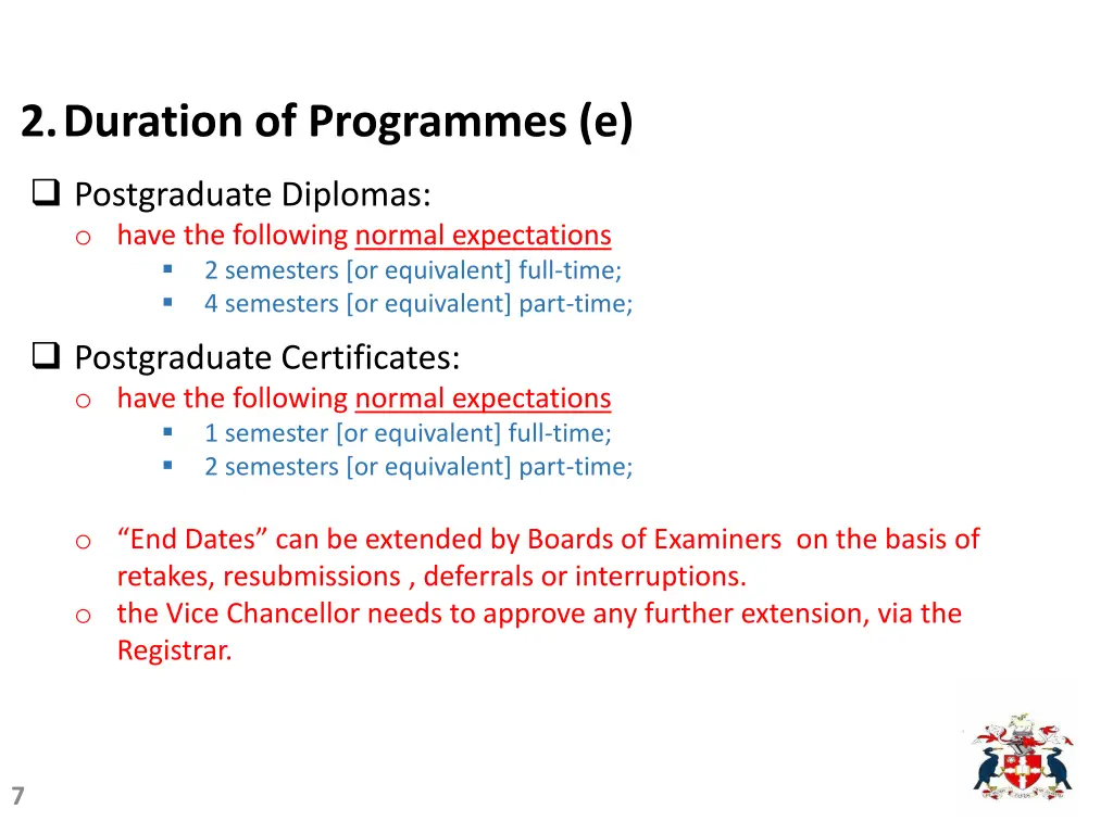 2 duration of programmes e