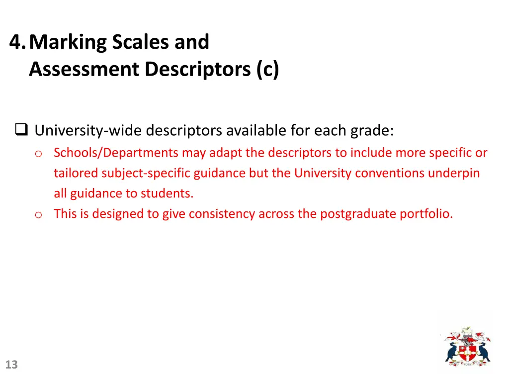 4 marking scales and assessment descriptors c