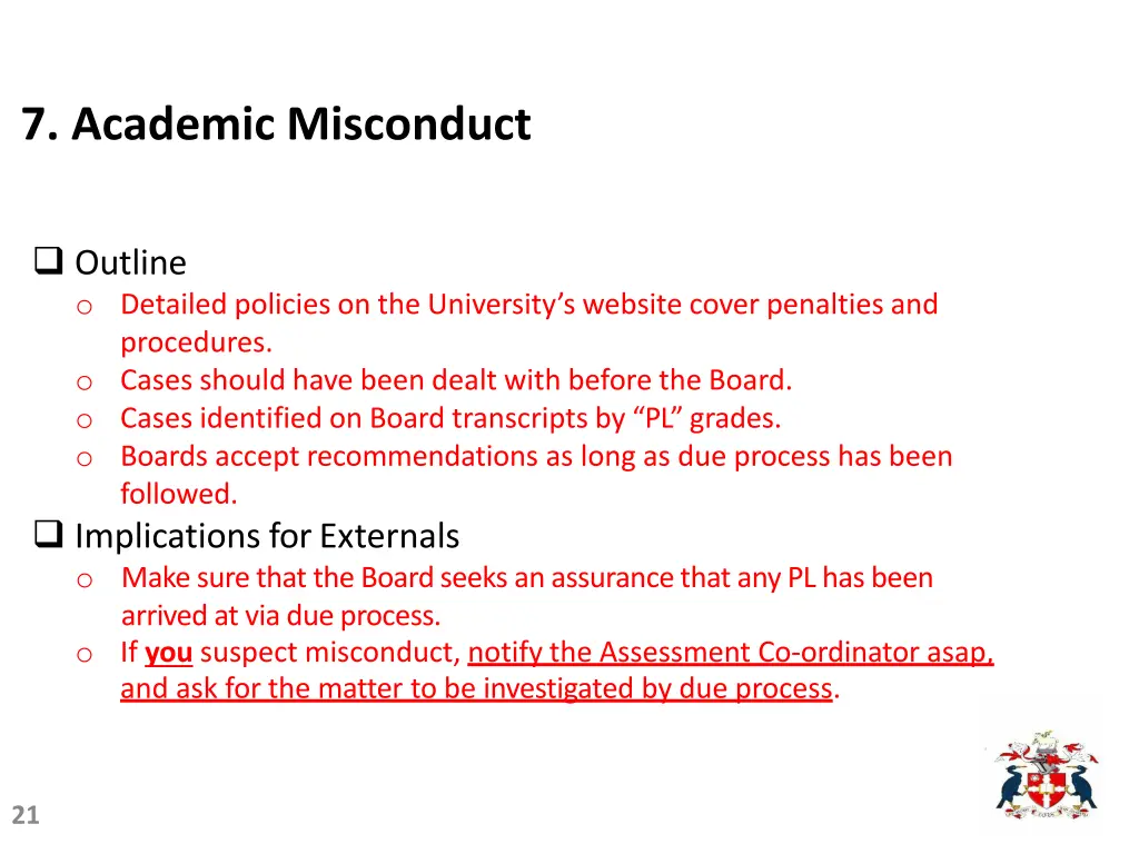 7 academic misconduct