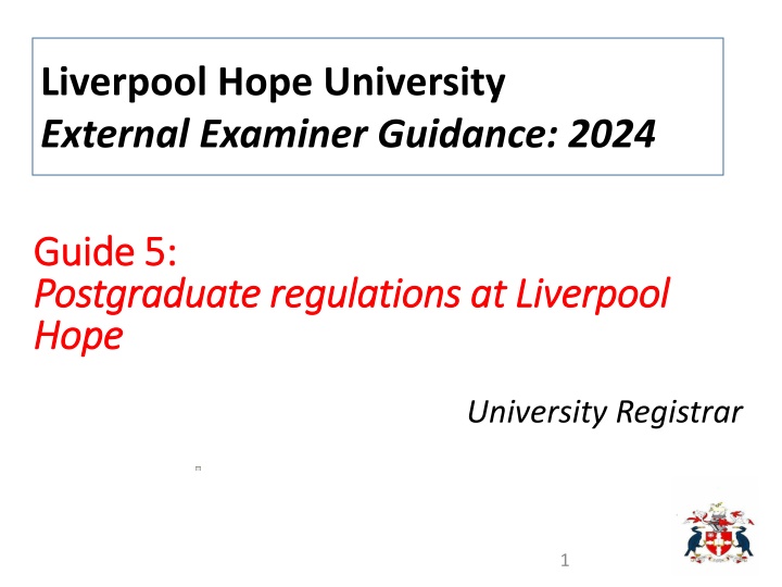 liverpool hope university external examiner