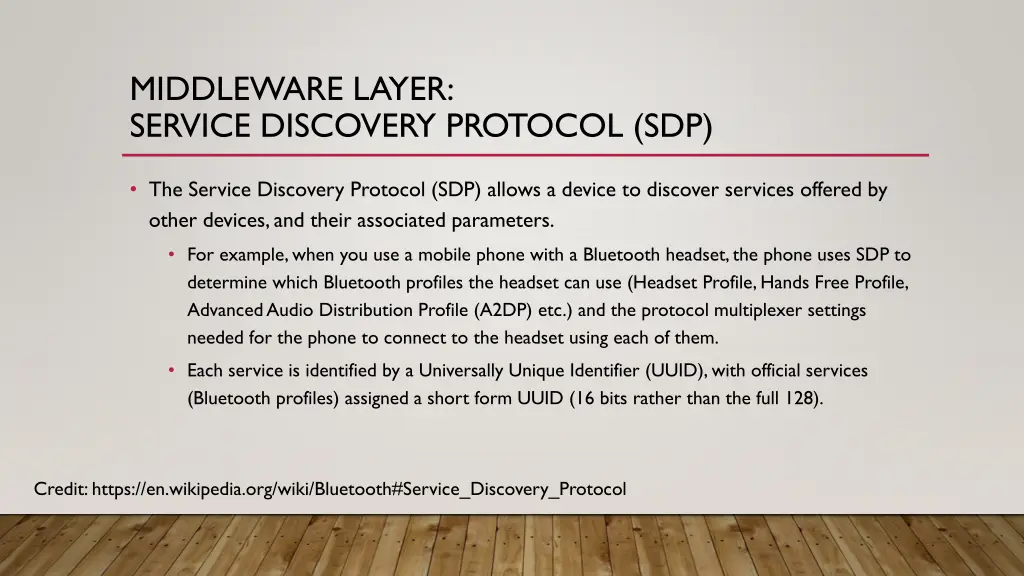 middleware layer service discovery protocol sdp