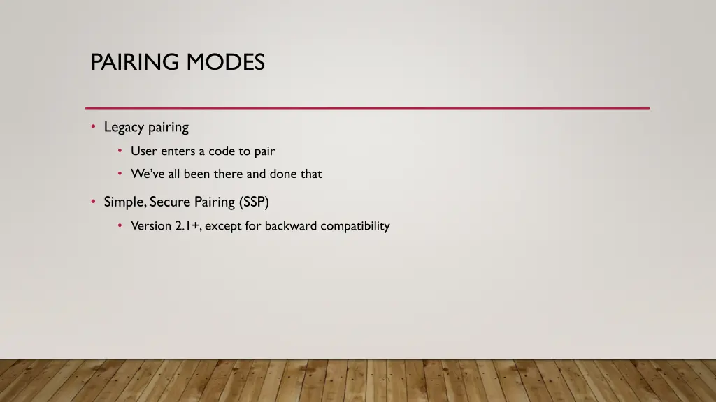 pairing modes