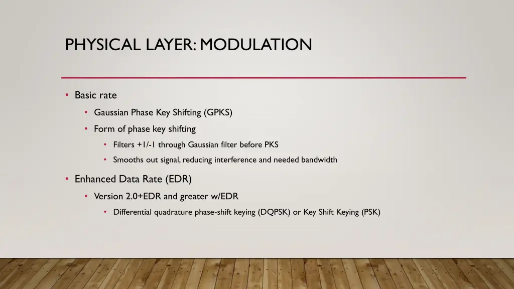 physical layer modulation