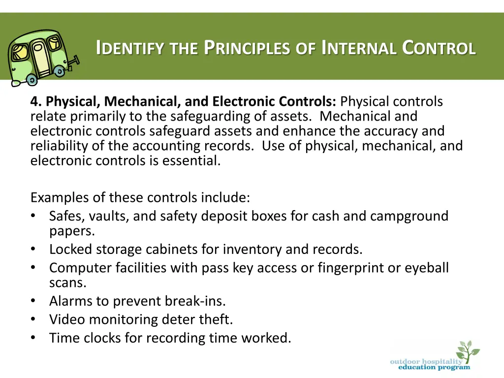 i dentify the p rinciples of i nternal c ontrol 5