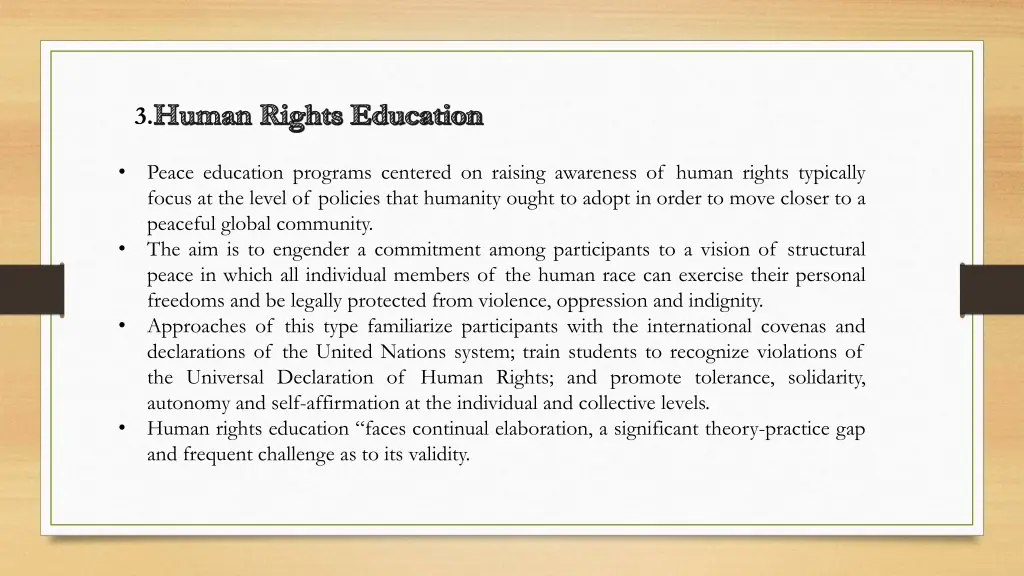 3 human rights education