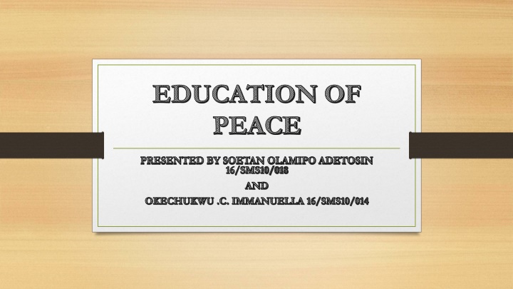 education of peace