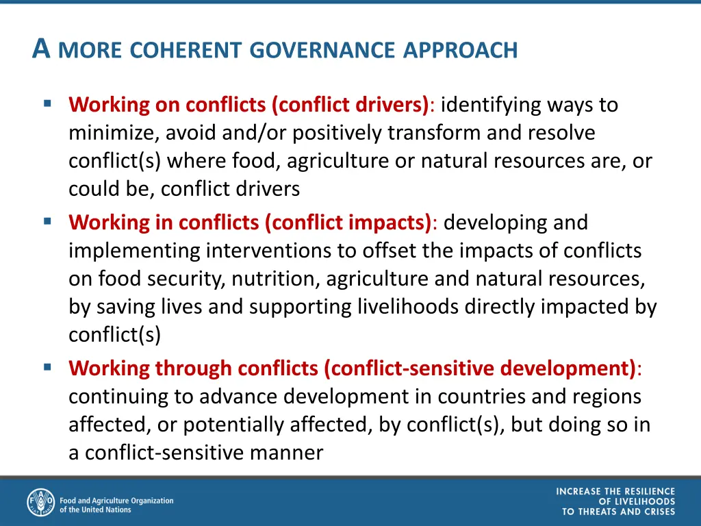 a more coherent governance approach