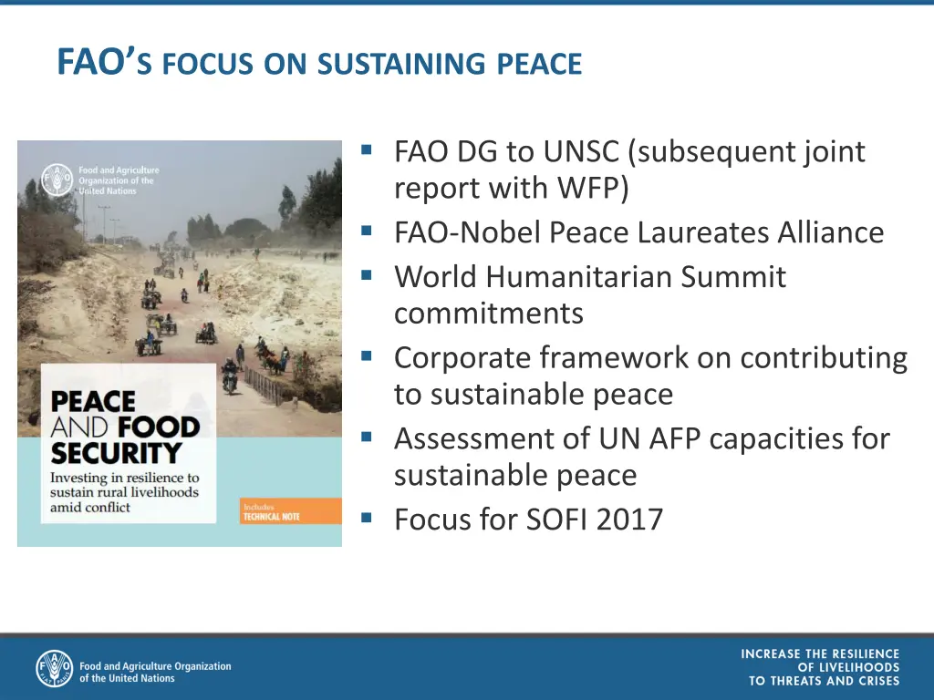 fao s focus on sustaining peace