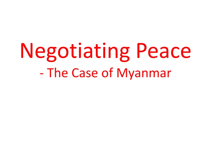 negotiating peace the case of myanmar