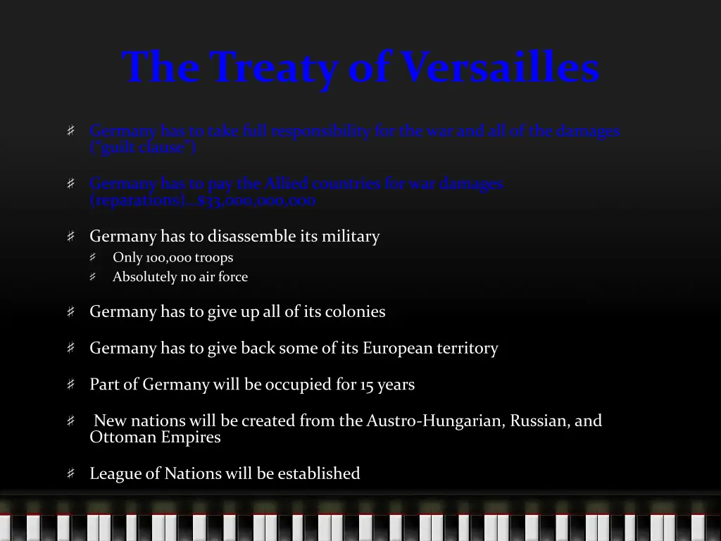 the treaty of versailles