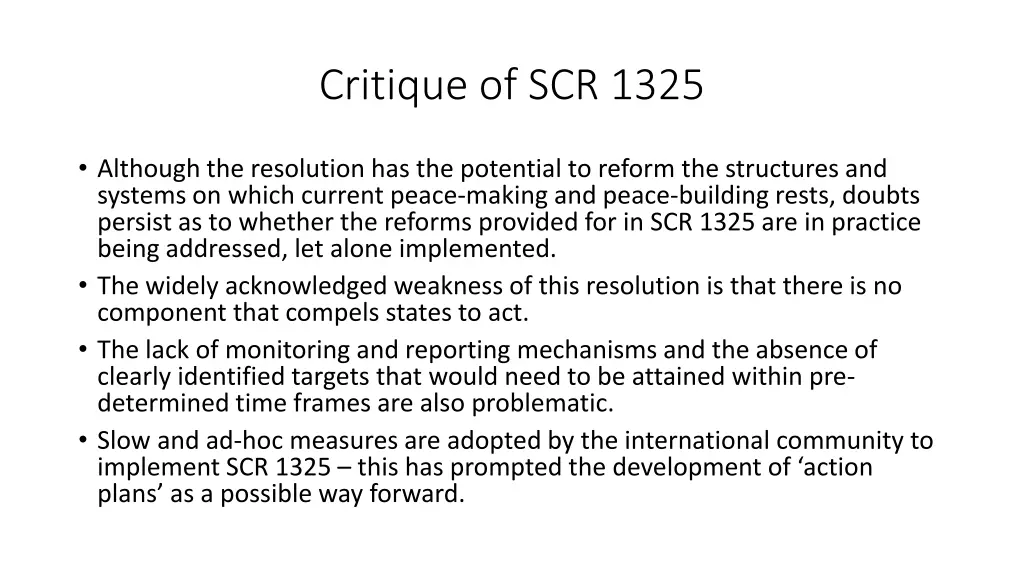 critique of scr 1325