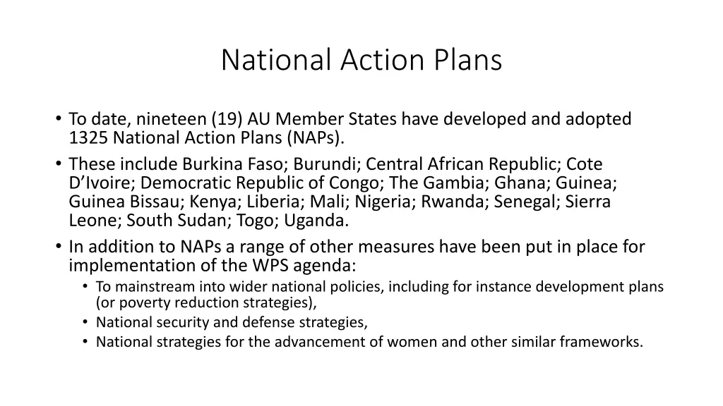 national action plans