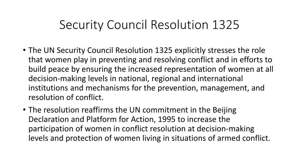 security council resolution 1325