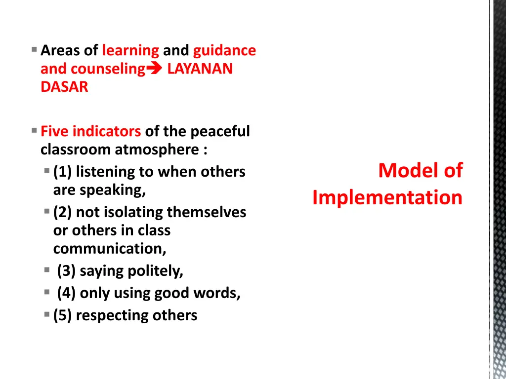 areas of learning and guidance and counseling