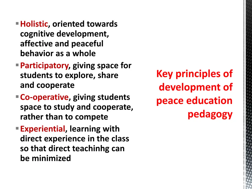 holistic oriented towards cognitive development