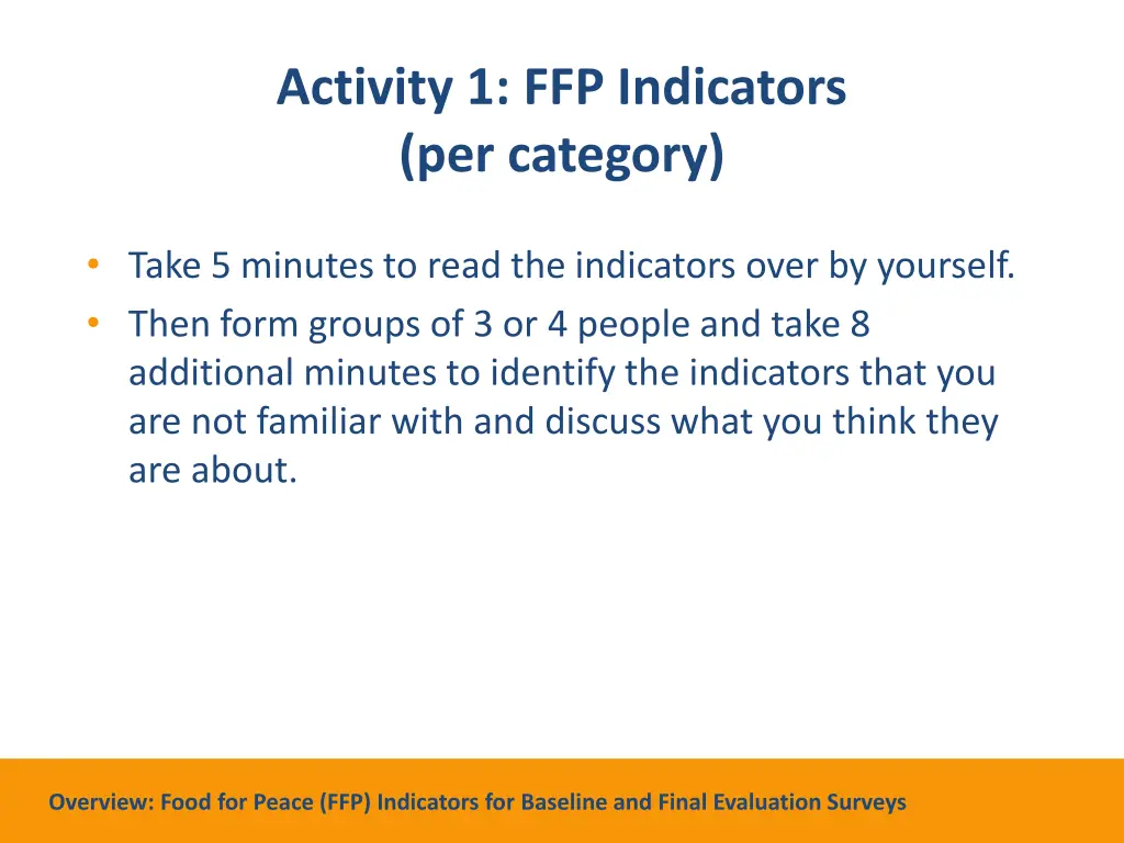 activity 1 ffp indicators per category