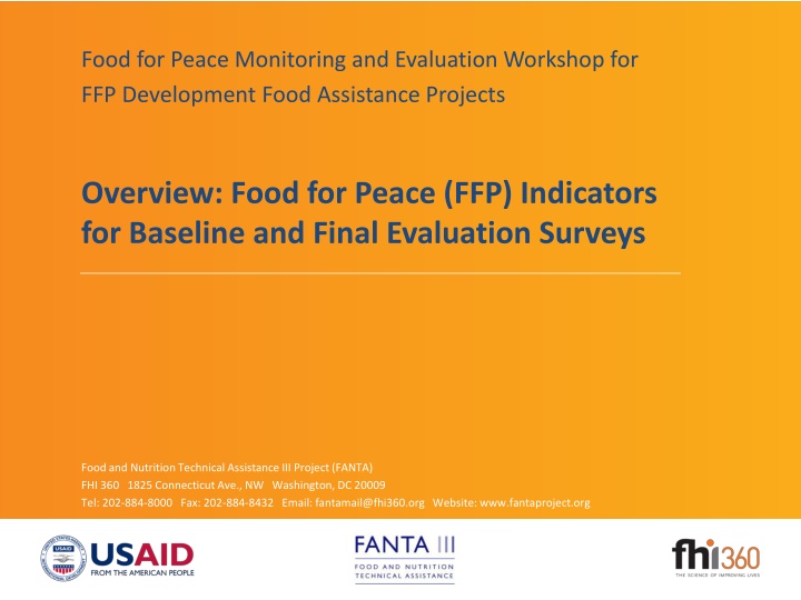 food for peace monitoring and evaluation workshop