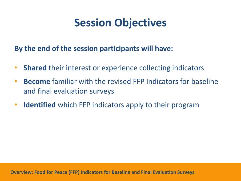 session objectives