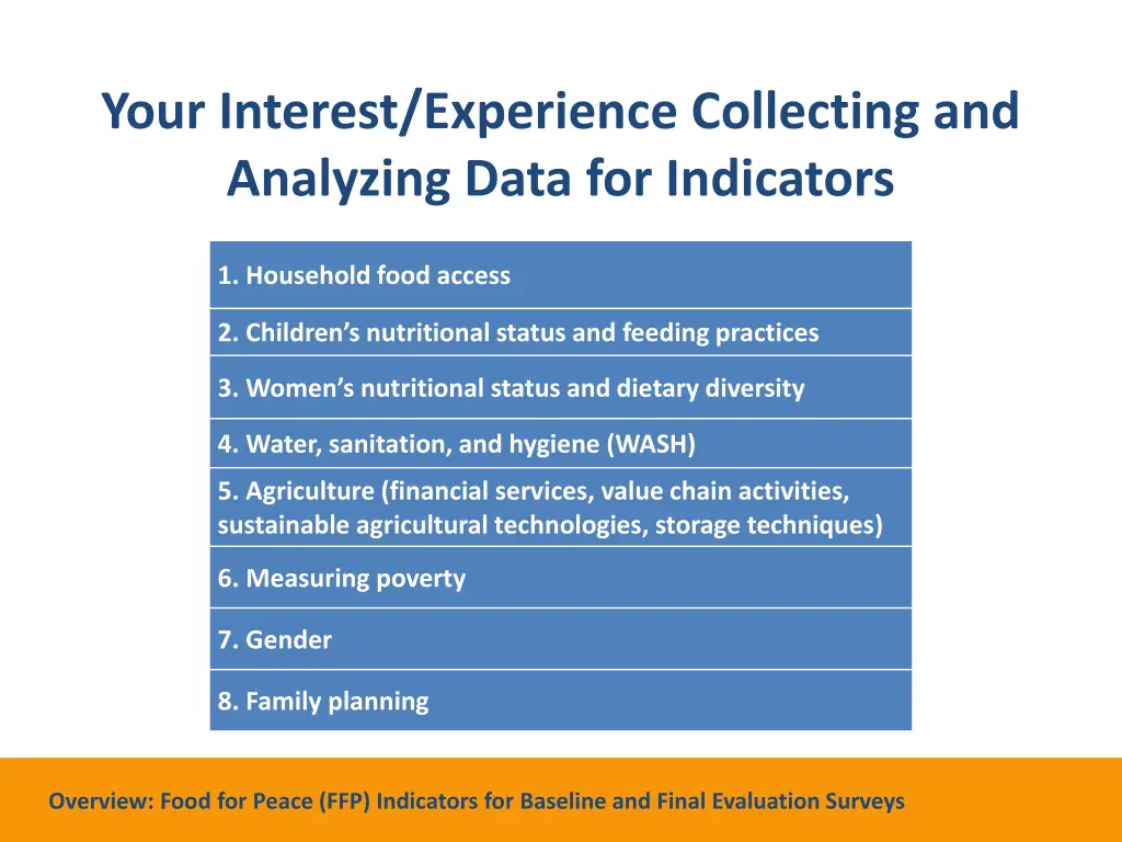 your interest experience collecting and analyzing