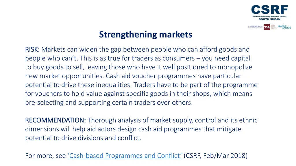 strengthening markets