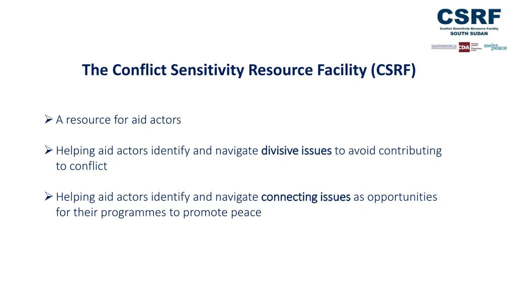 the conflict sensitivity resource facility csrf