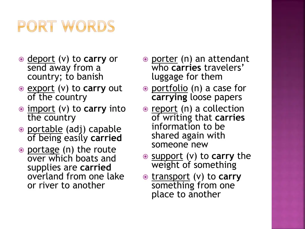 port words