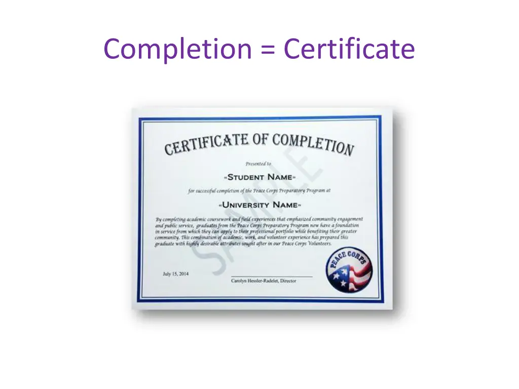 completion certificate