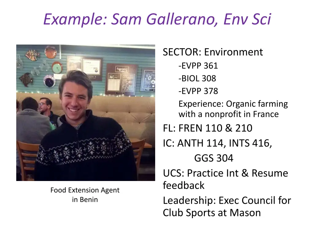 example sam gallerano env sci