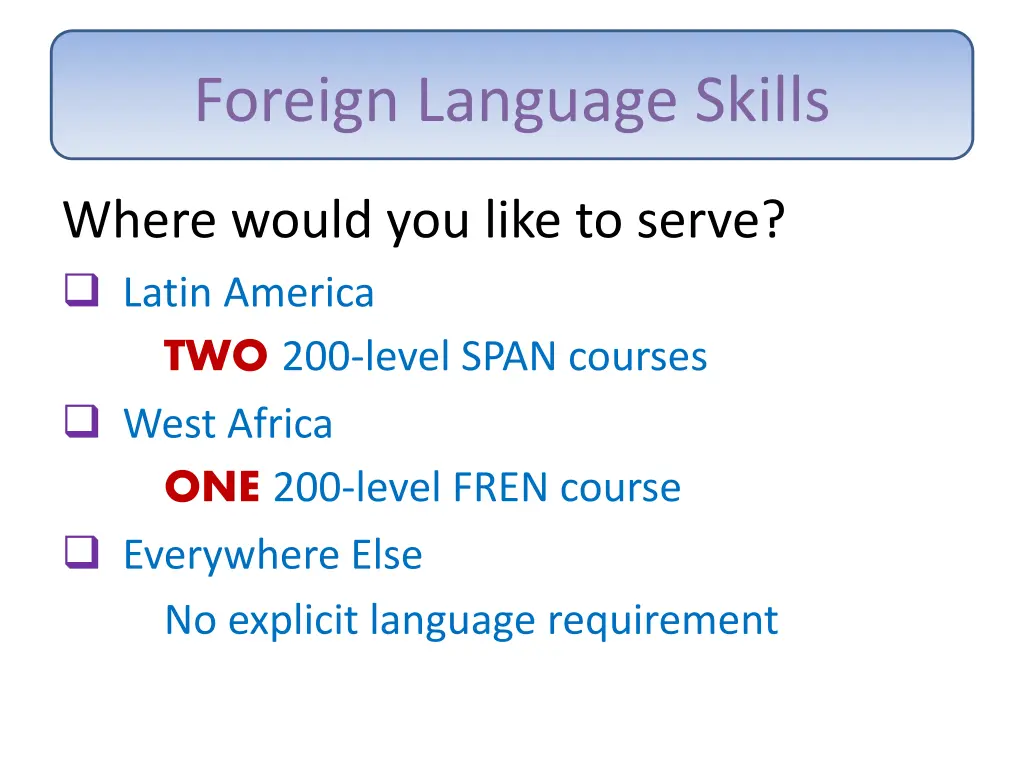 foreign language skills