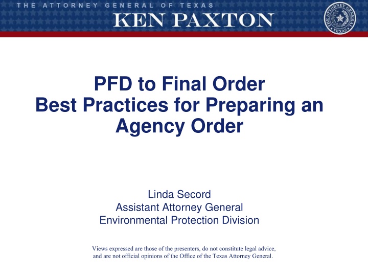 pfd to final order best practices for preparing