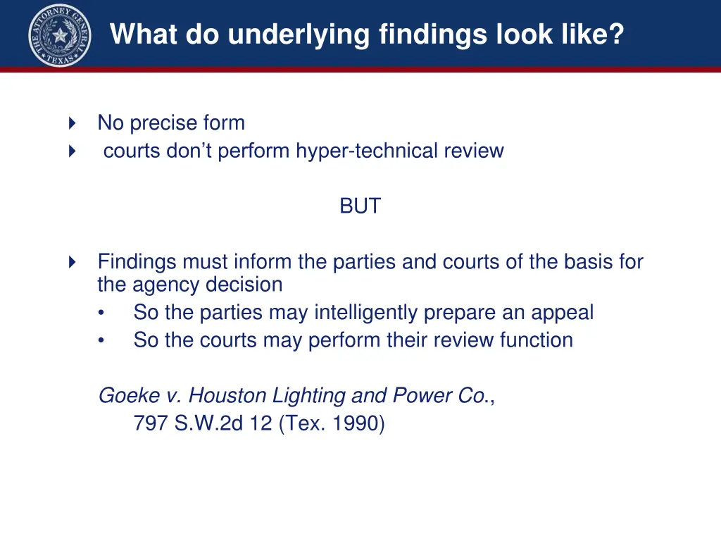 what do underlying findings look like